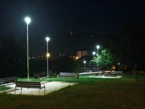 Proyecto de iluminacion realizado en un parque de Portugalete, Bizkaia