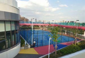 Proyecto de iluminacion realizado en las instalaciones de la cancha exterior de baloncesto Nanxiang Mega, Shanghai