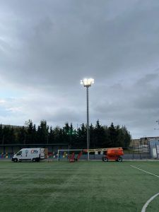 Proyecto de iluminacion realizado en las instalaciones del campo de fútbol Rivas, en Portugalete, Bizkaia.