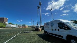 Proyecto de iluminacion realizado en las instalaciones del campo deportivo Los Llanos, Portugalete, Bizkaia.