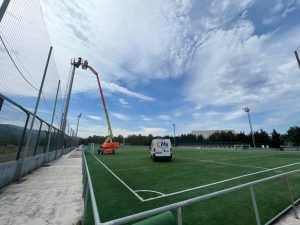 Proyecto de iluminacion realizado en las instalaciones del campo de fútbol Rivas, en Portugalete, Bizkaia.