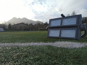 Proyecto de iluminacion realizado en las instalaciones del Polideportivo Elorrio, en Elorrio, Bizkaia