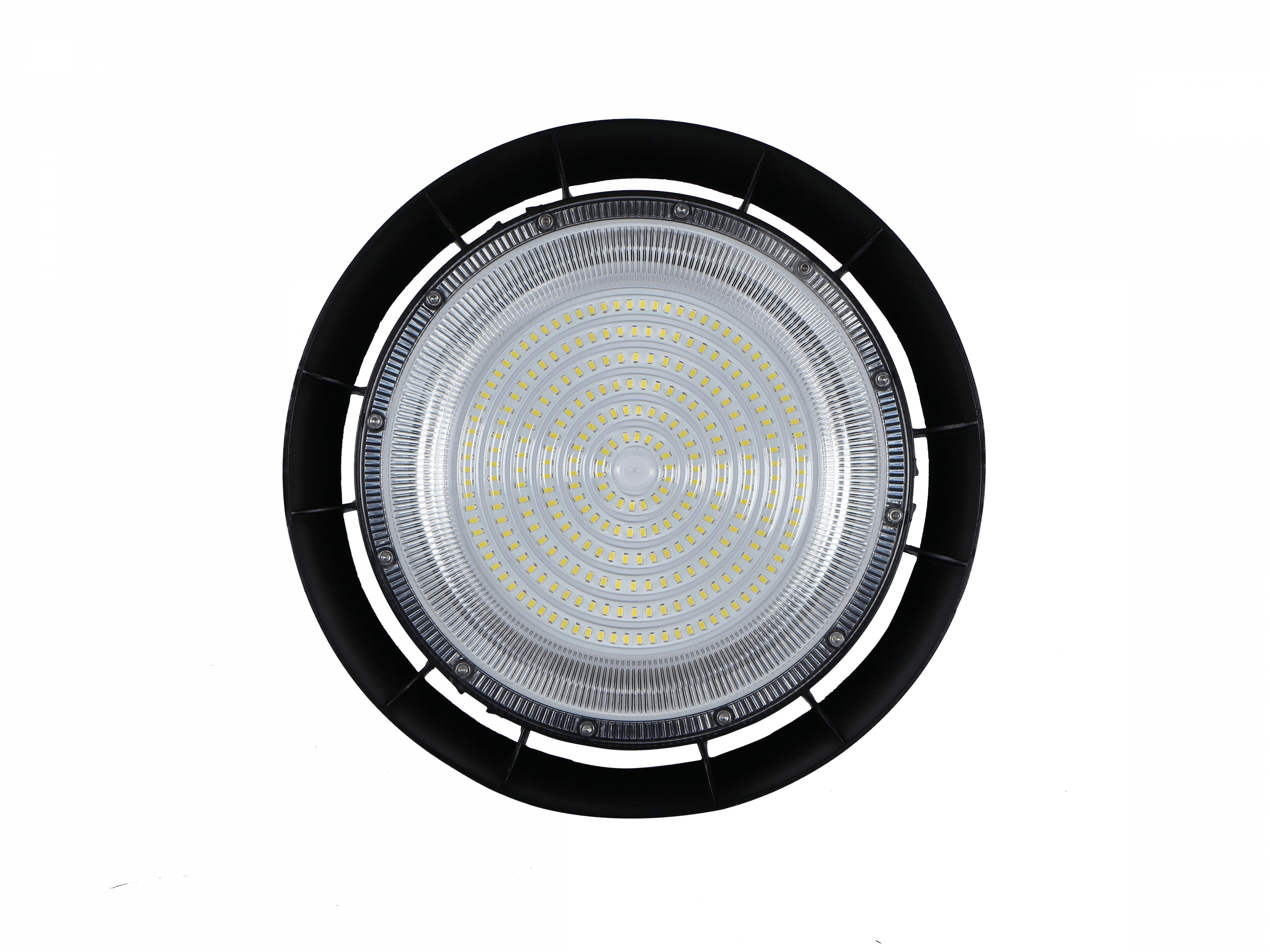 Iluminacion profesional para grandes alturas HB02: luminaria LED 100 W, IP65, rendimiento y alta eficiencia. Ideal para naves y grandes superficies.