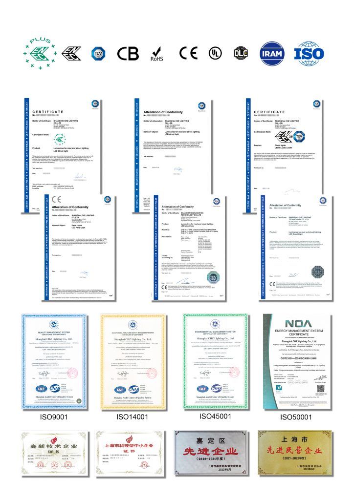 Certificaciones CHz Lighting Technology